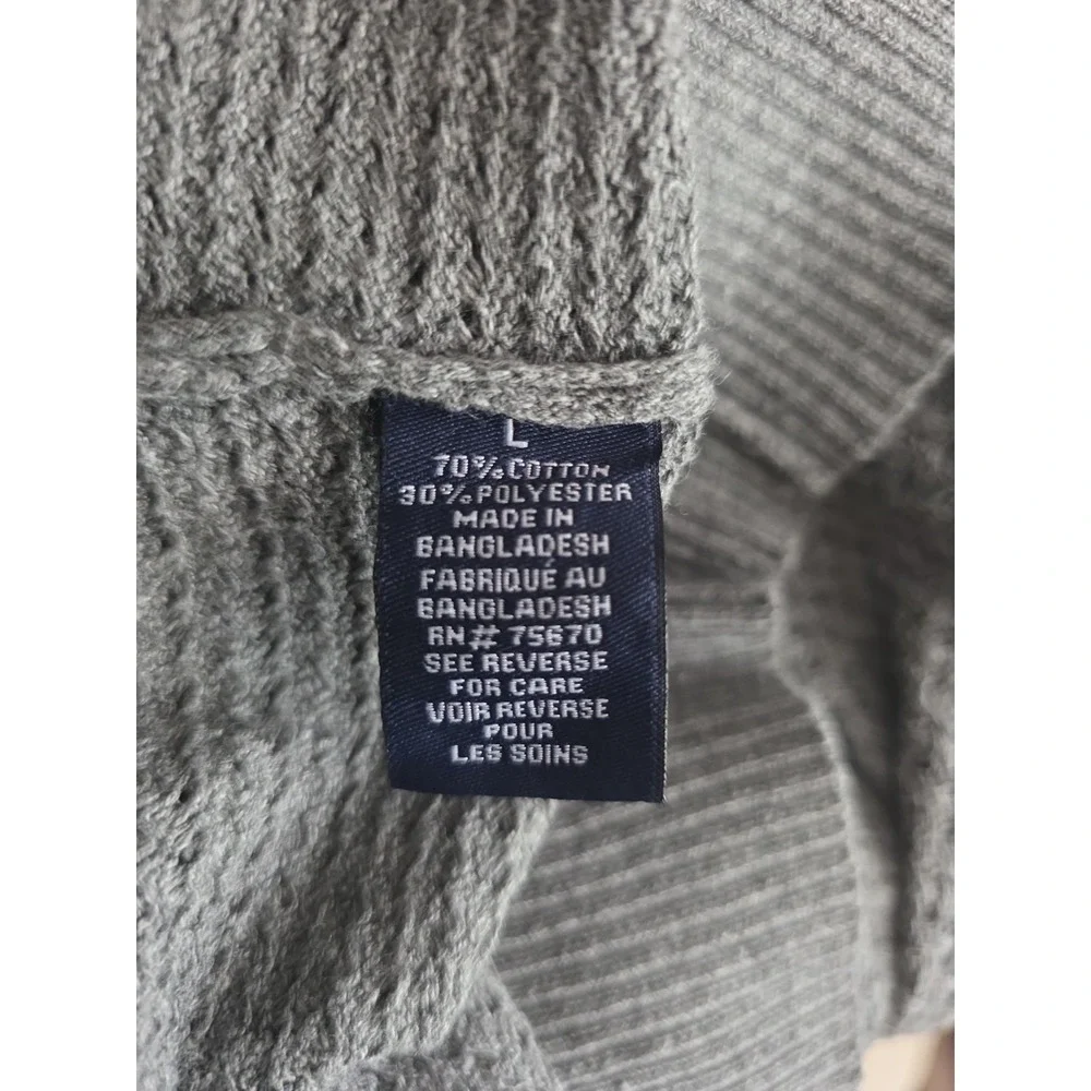 Nickel & iron New York sweater gray quarter-zip design with a textured knit Sz L
